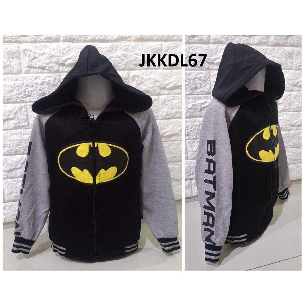 JKKDL67 - Jaket Anak Laki Anak Cowok Batman Logo Black Misty Hand - UKURAN M, L, XL