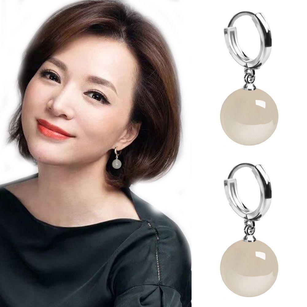 Needway Wanita Anting Hoop Perempuan Elegan Qiqi Cosplay Pendent Manik-Manik Bulat Genshin Impact Earrings