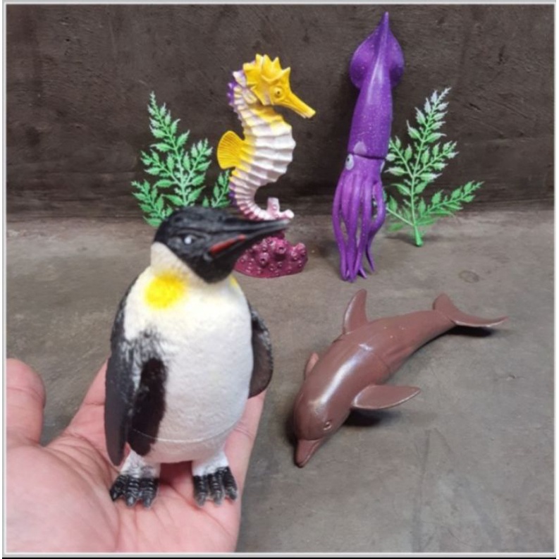 Mainan Miniatur Hewan Laut Ukuran Besar Isi 4 Pcs