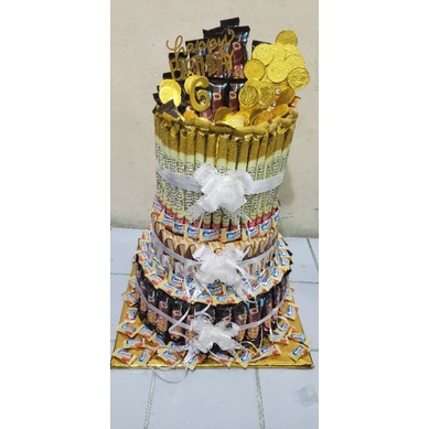 

Kue Ultah Tower Snack /Cake Tower Snack Kekinian 3 Susun + Tema karakter Bisa Pilih Warna