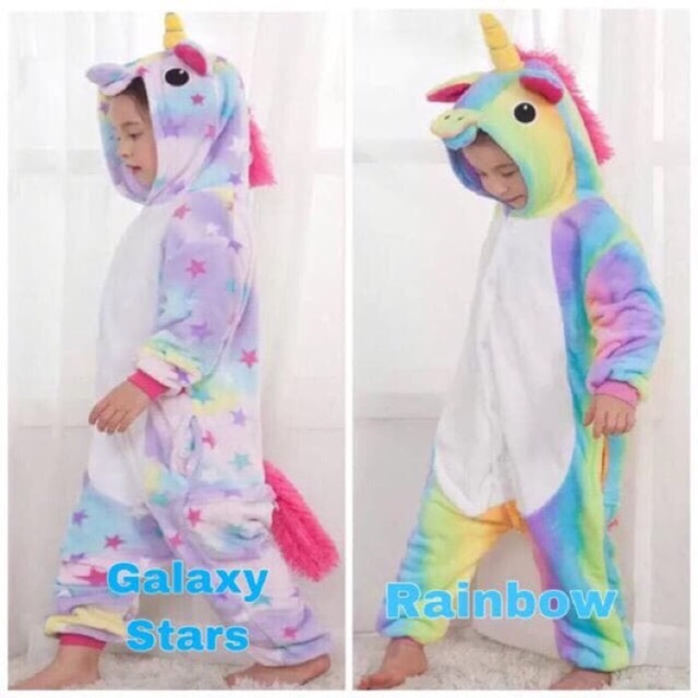 BAJU ONESIE UNICORN WHITE BLUE PIYAMA 