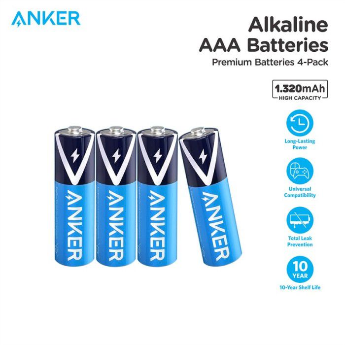 Anker Premium Baterai Alkaline AAA SKU : B1820 ISI 4 PCS TIDAK ADA GARANSI