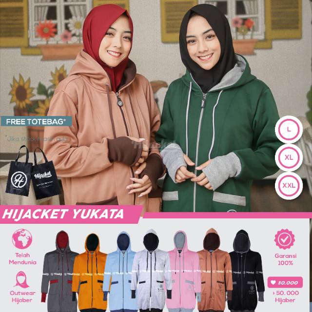 Hijacket Yukata (HJ YK) Jaket Japan With Finger Style Hijab Trendy Jaket Wanita Muslimah-1