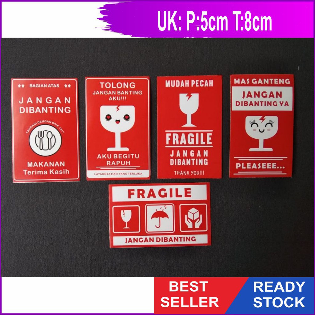 Jual Termurah Sticker Fragile Makanan Sticker Fragile Handphone