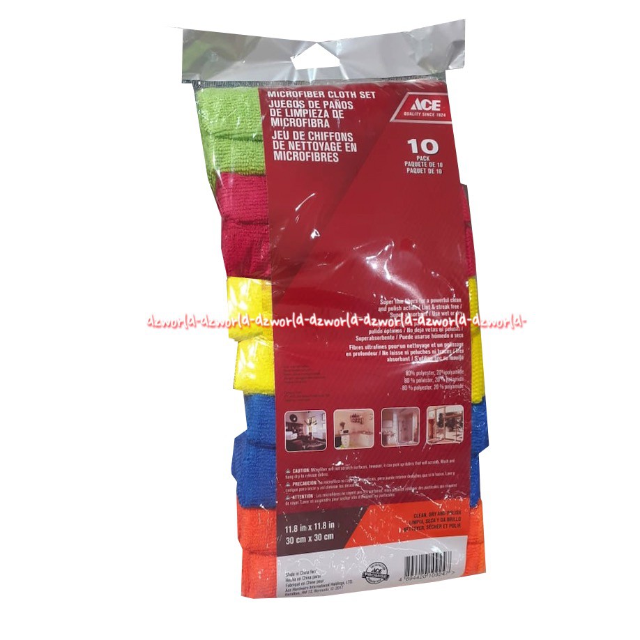 Ace Multi Purpose Kain Lap Microfiber Serbaguna Cepat Kering Isi 10pcs Pro Clean Lap Multifungsi Pro Clin Multipurpose Cloth