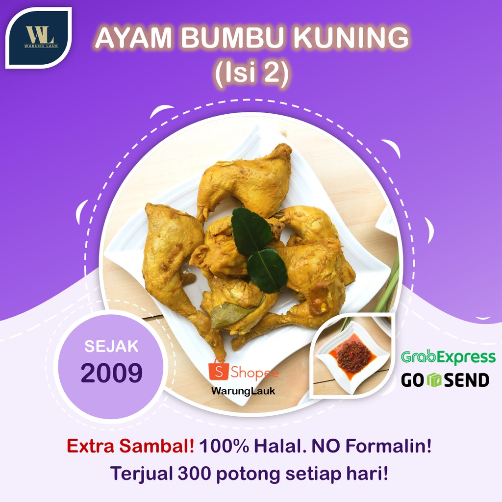 

[PROMO] ISI 2 AYAM UNGKEP BUMBU KUNING FROZEN RASA GURIH + EXTRA SAMBAL