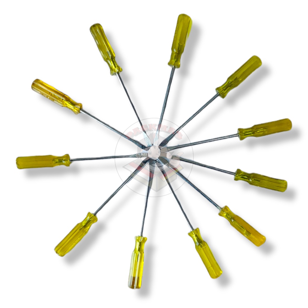 UNIQUE Obeng Gagang Plastik Transparan Kayu Straight Grip Satuan Ecer