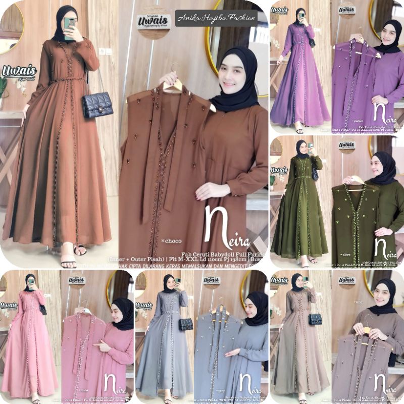 (Ready Stock) NEIRA MAXY ORIGINAL UWAIS HIJAB. GAMIS DRESS MAXY BUSUI. DRESS MAXY INEER + OUTER PISA