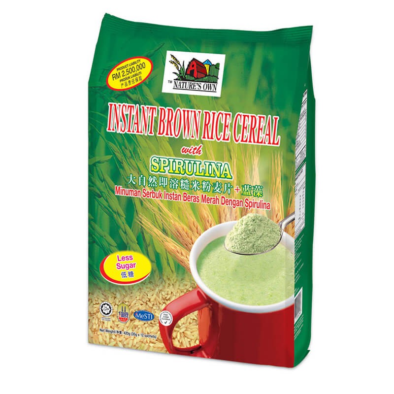 Nature's Own Instant Brown Rice Cereal with Spirulina (Less Sugar) 420gr