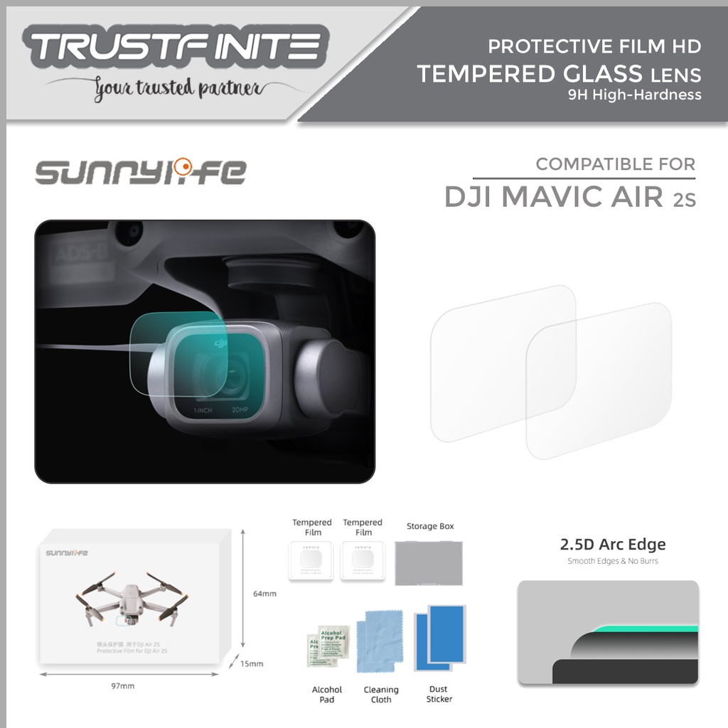 Sunnylife Anti Gores DJI Mavic Air 2S Tempered Glass DJI Mavic Air 2S