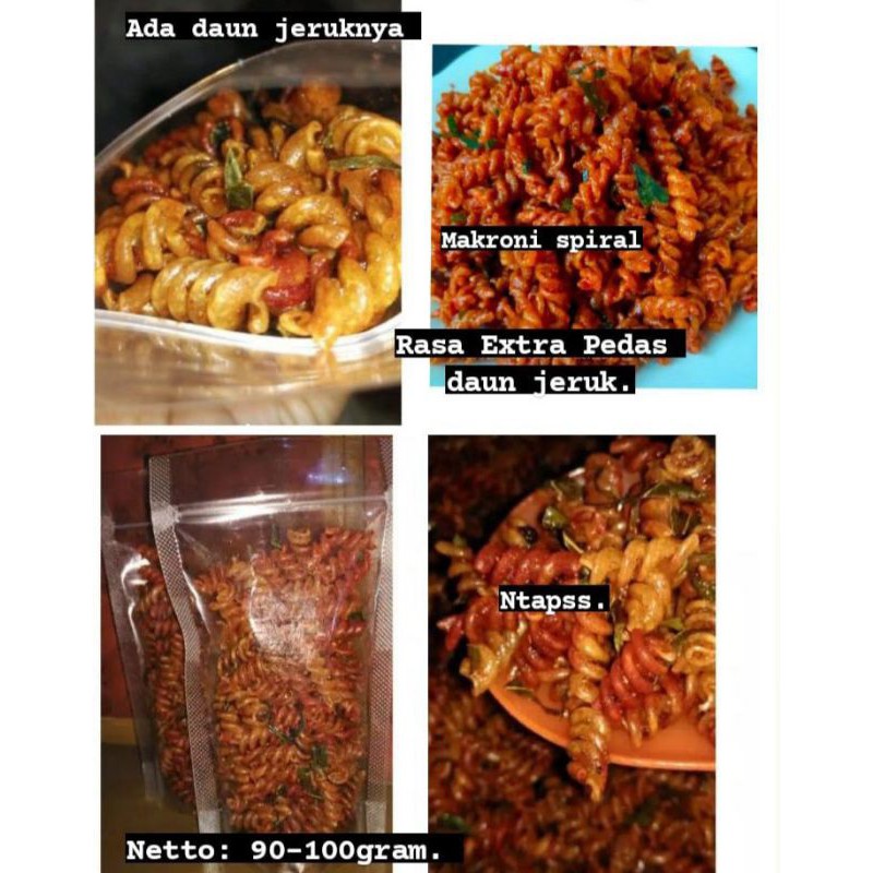 

Cemilan Makaroni Spiral extra pedas100gr
