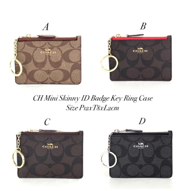 

COACH Mini Skinny ID Badge Key Ring Case