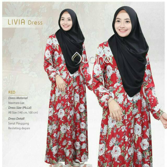 Livia Dress Original By Audina/Dress muslim / Dress panjang