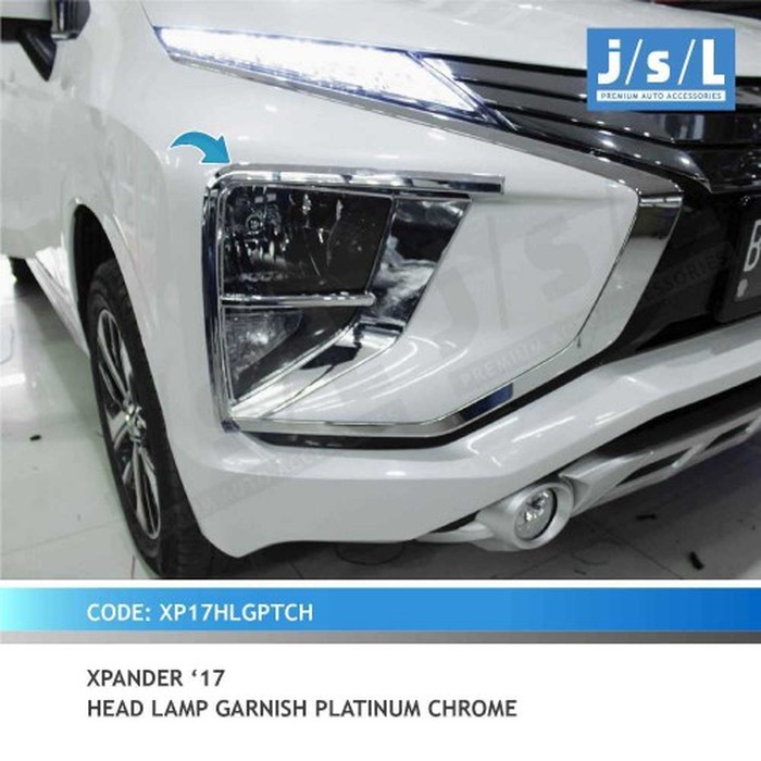 GARNISH LAMPU DEPAN XPANDER 2017 PLATINUM CHROME