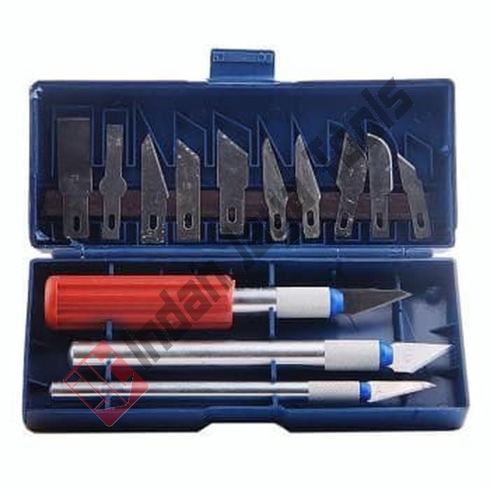 BISON Hobby Knife Set 13 pcs - Pisau Ukir Pahat Kayu Set