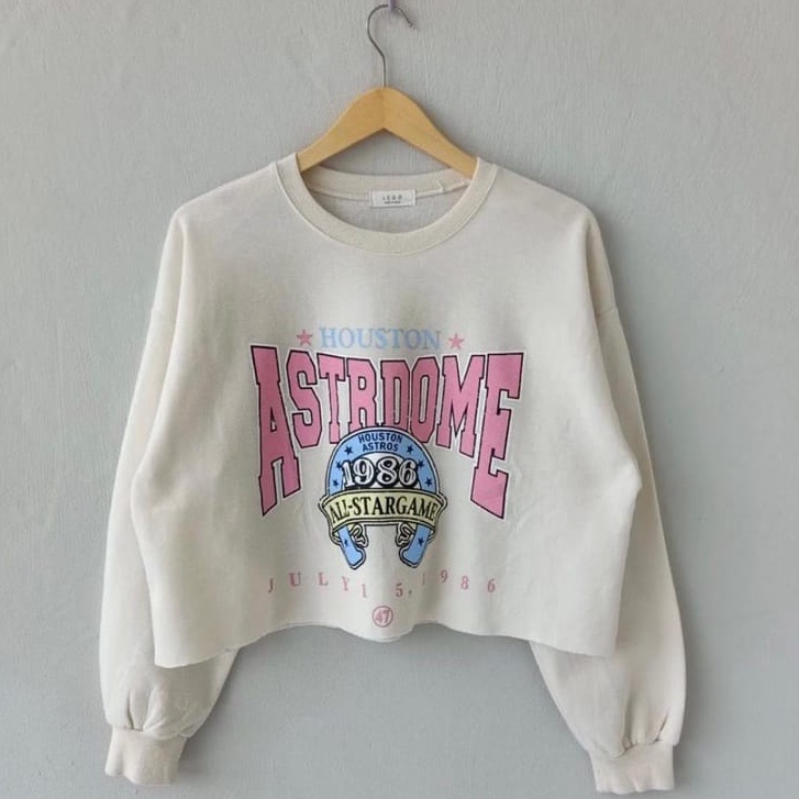 HOUSTON ASTRDOME SWEATER CROP TOP MAT FLEECE ASTROME (PS)