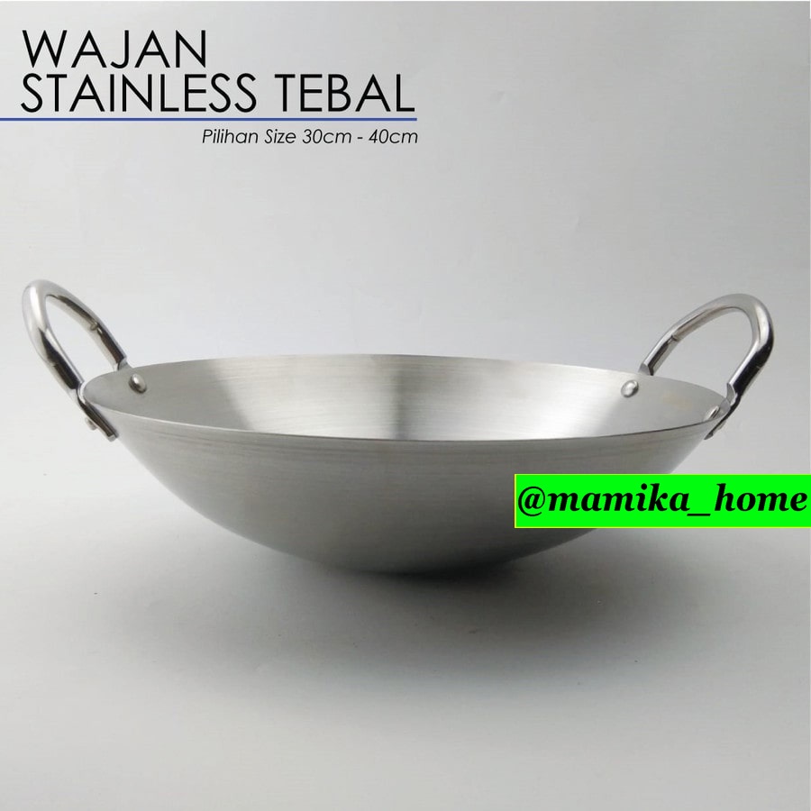 Wajan Stainless Steel tebal ukuran 30cm