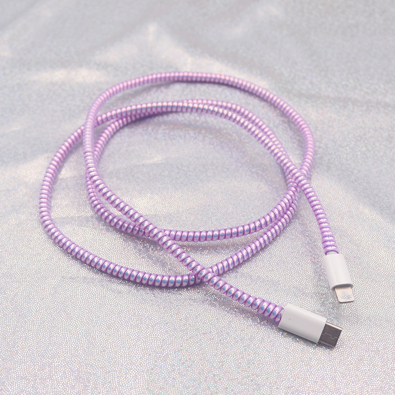 Pelindung Kabel Charger USB Bentuk Spiral Bahan TPU