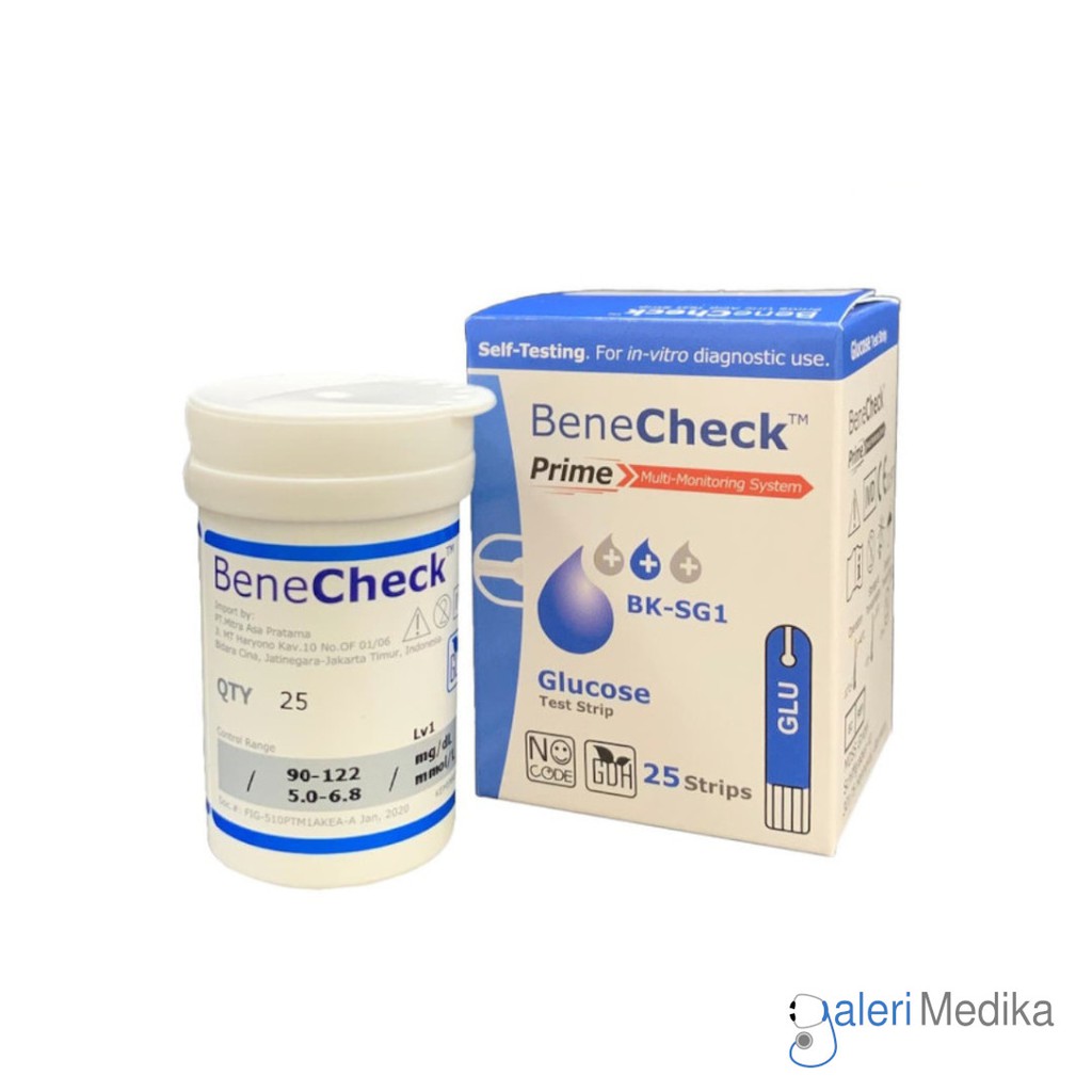 Benecheck Prime Strip Glukosa / Benecheck Prime Strip Gula Darah / Benecheck Prime Glucose Test Strips