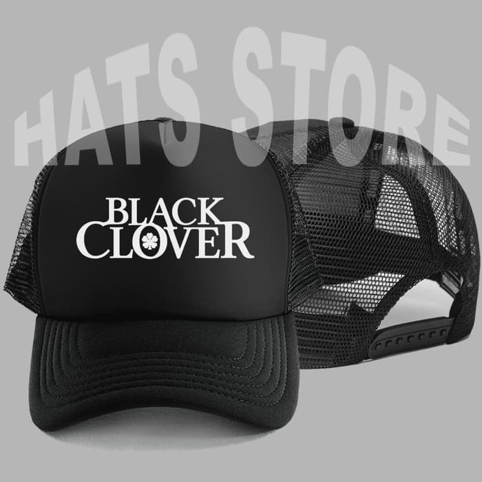 TOPI TRUCKER LOGO BLACK CLOVER