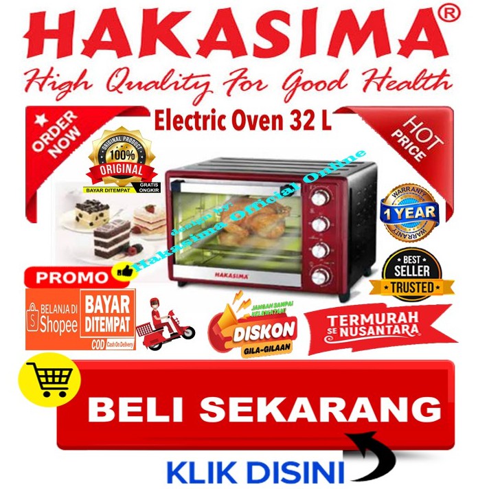 [GARANSI 1 thn] HAKASIMA OVEN 32 LITER PROMO BIG SALE OVEN LISTRIK