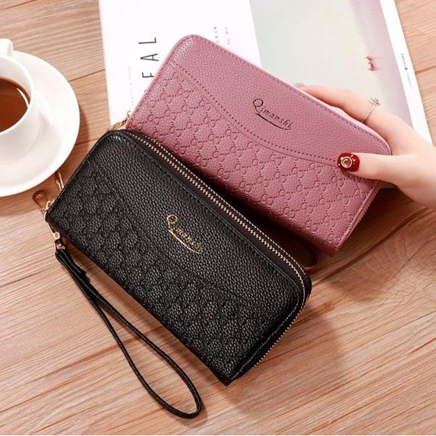 DOMPET WANITA KULIT 2 RESLETING PREMIUM IMPORT EIME MURAH PANJANG