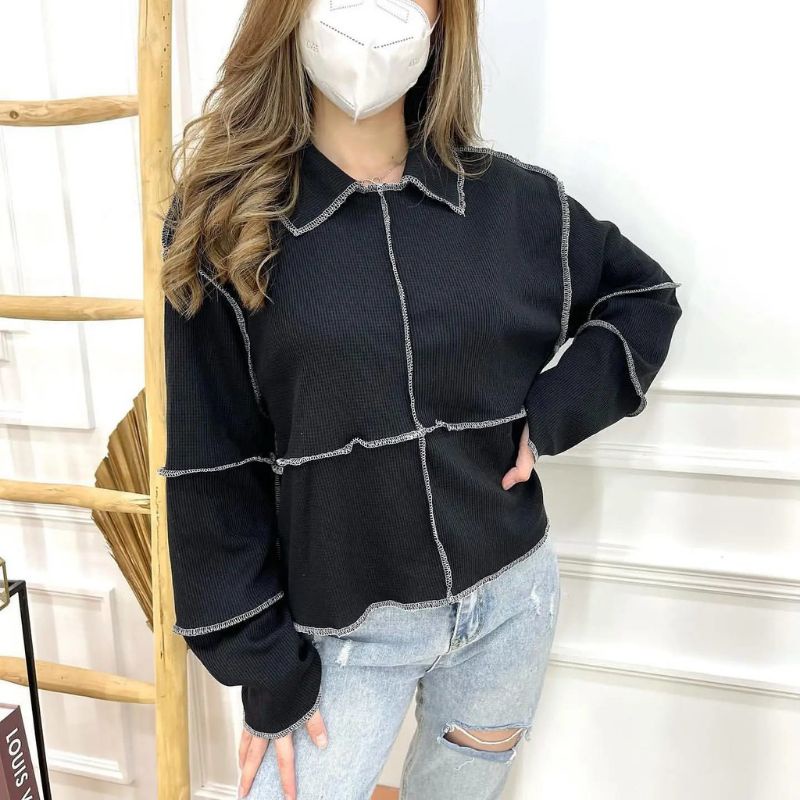 egafashion - Blouse terbalik Baju atasan wanita Model terbaru Viral Atasan Jumbo Kemeja jahit alya