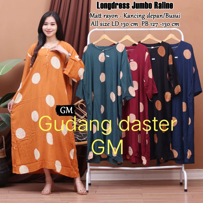 Daster panjang super jumbo oversize ld 130 busui kancing depan kain rayon adem