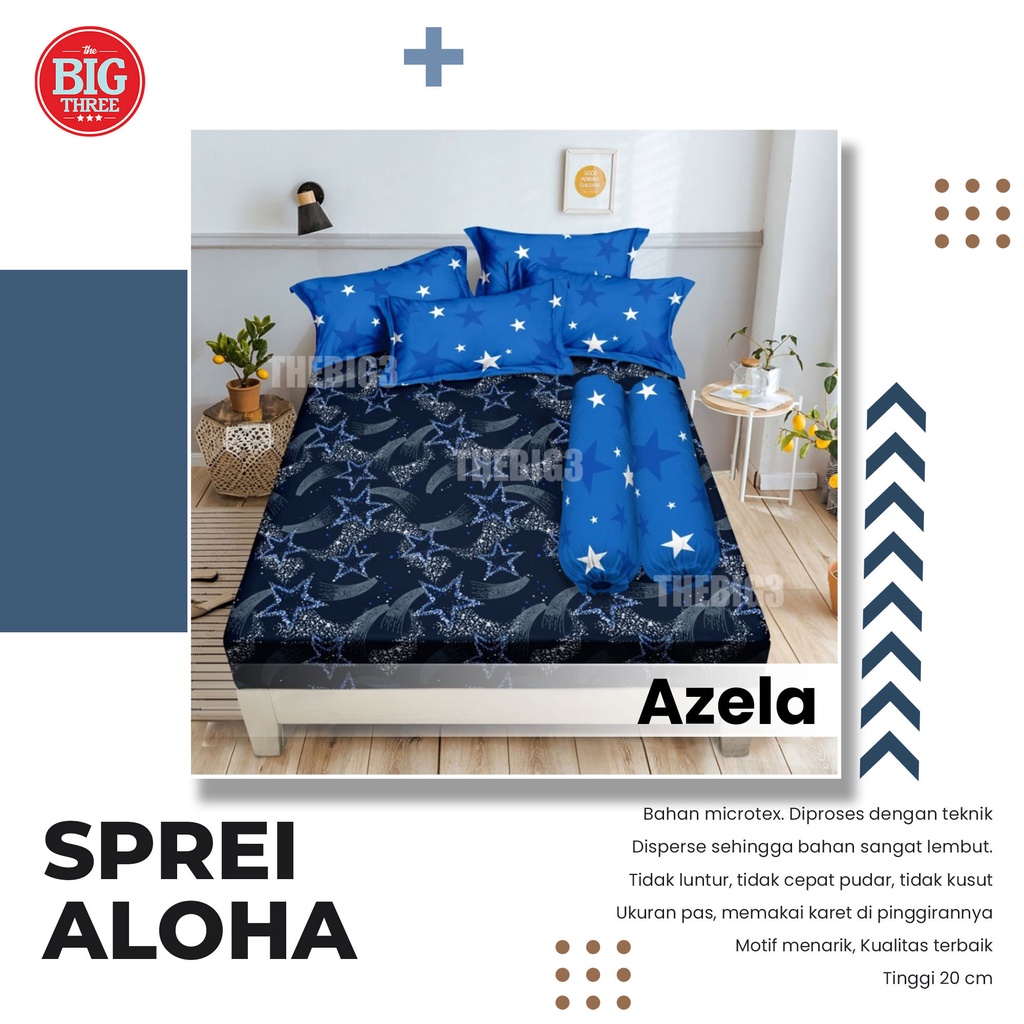 ALOHA Sprei 180x200 / 160x200 Azela Davina Hillary Meriska Norin Pineapple hinata Marco Laura Berlin Denta Torino Viore  - King 180 160 SP