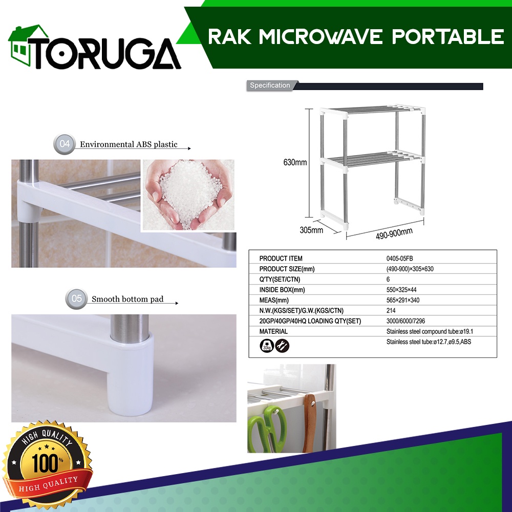 Rak Microwave Storage Rack portable serbaguna 2 tingkat susun