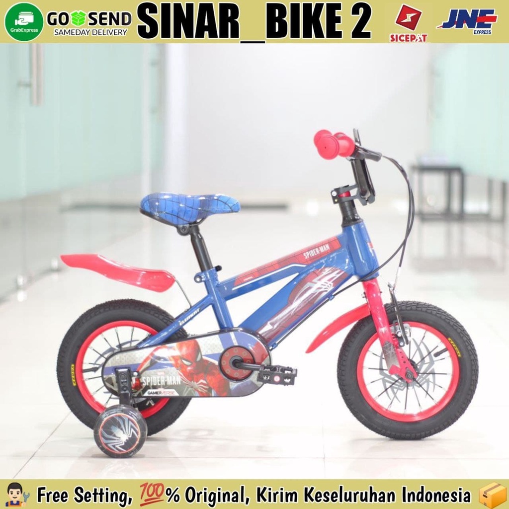 Sepeda Anak BMX 12 16 &amp; 18 Inch  ELEMENT SPIDERMAN Official License