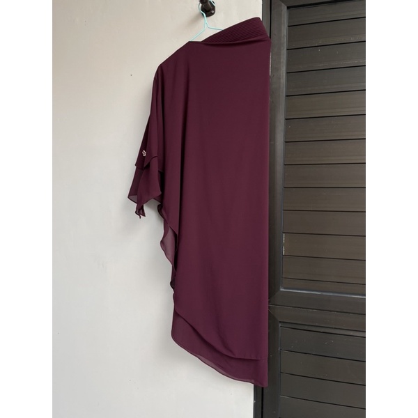 az zahra zipper dan cadar permata burgundy by Yoora sarah