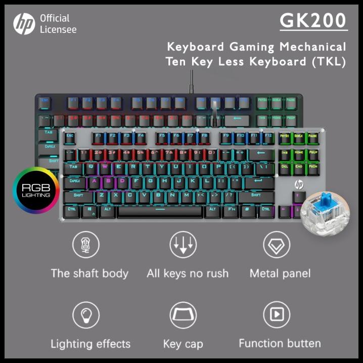Keyboard Gaming/Gaming Keyboard Hp Gk200 - Rgb Mechanical Keyboard Tkl