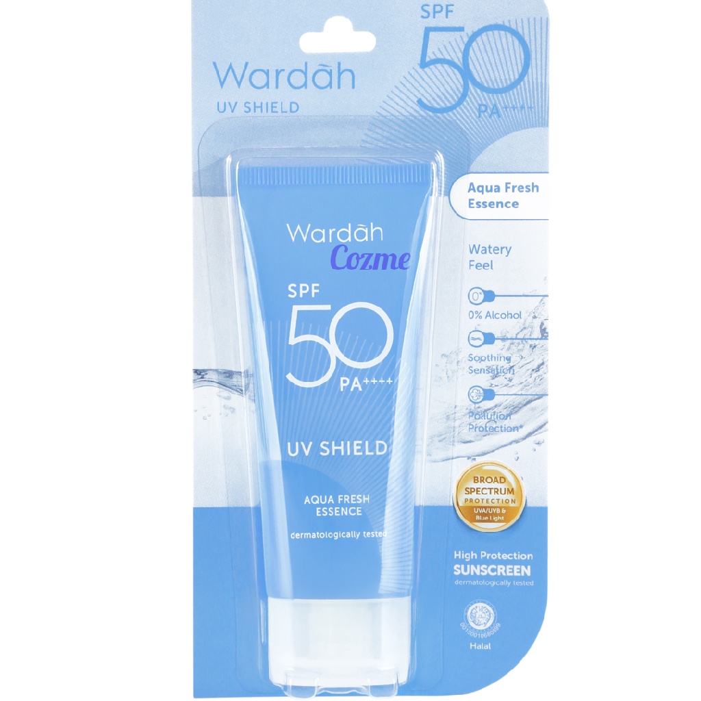 [BPOM] [30 ML] WARDAH UV Shield SPF 50 PA++++ Aqua Fresh Essence WARNA BIRU SUNSCREEN WARDAH WARNA B