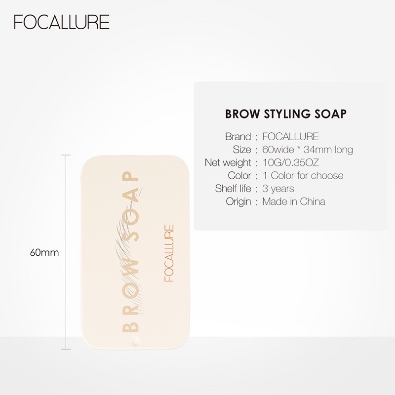 FOCALLURE 3D Eyebrow Gel tahan air EyeBrow Soap Pomade