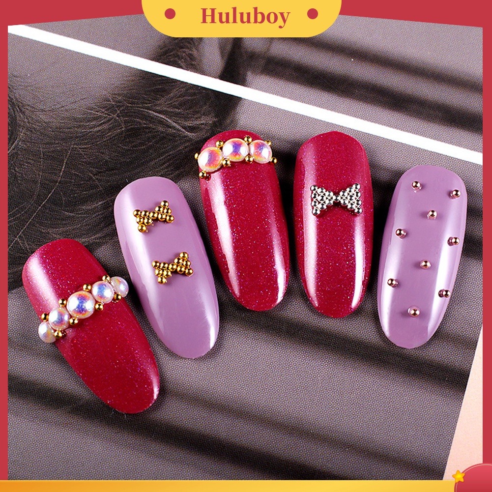 Huluboy Huluboy♡ Manik-manik Stud Mikro 3D Bahan Alloy Untuk Dekorasi Manicure UV Gel Akrilik