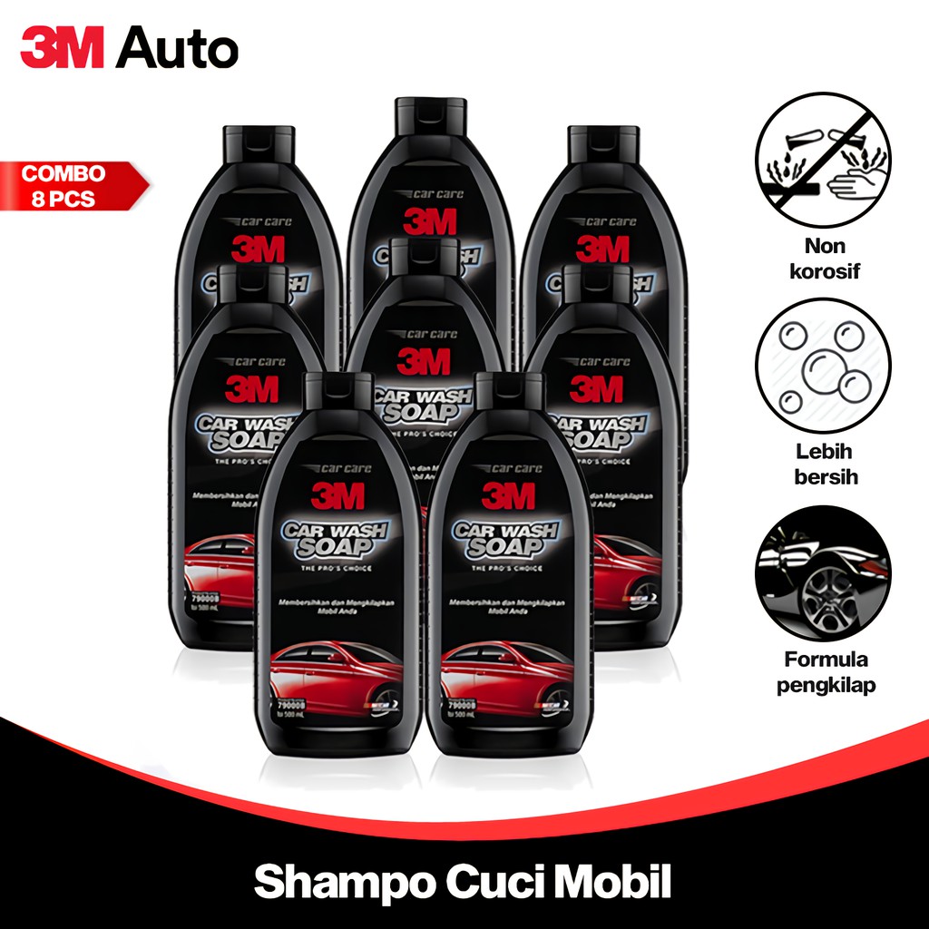 3M Auto Sabun Pencuci Mobil COMBO 8 Pcs Car Wash Soap Shampoo Motor Non Korosif CMB08-3M-79000B