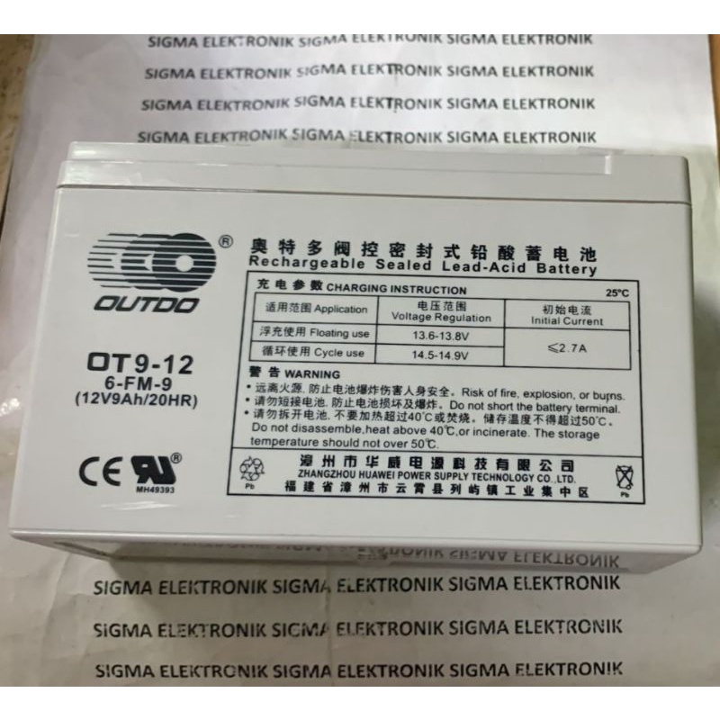 ACCU /AKI OUTDO 12V 9 AH