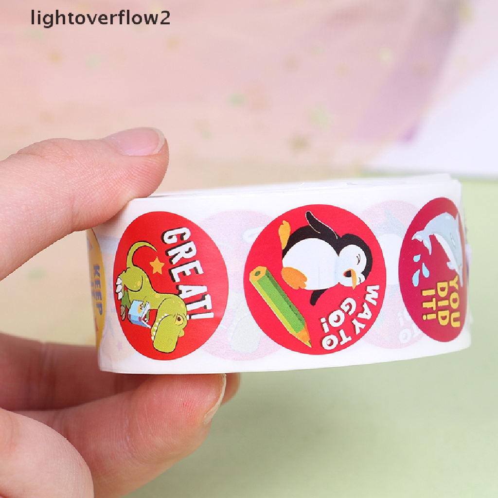 (lightoverflow2) 500pcs / Set Stiker Motif Kartun Hewan Lucu Untuk Hadiah Anak