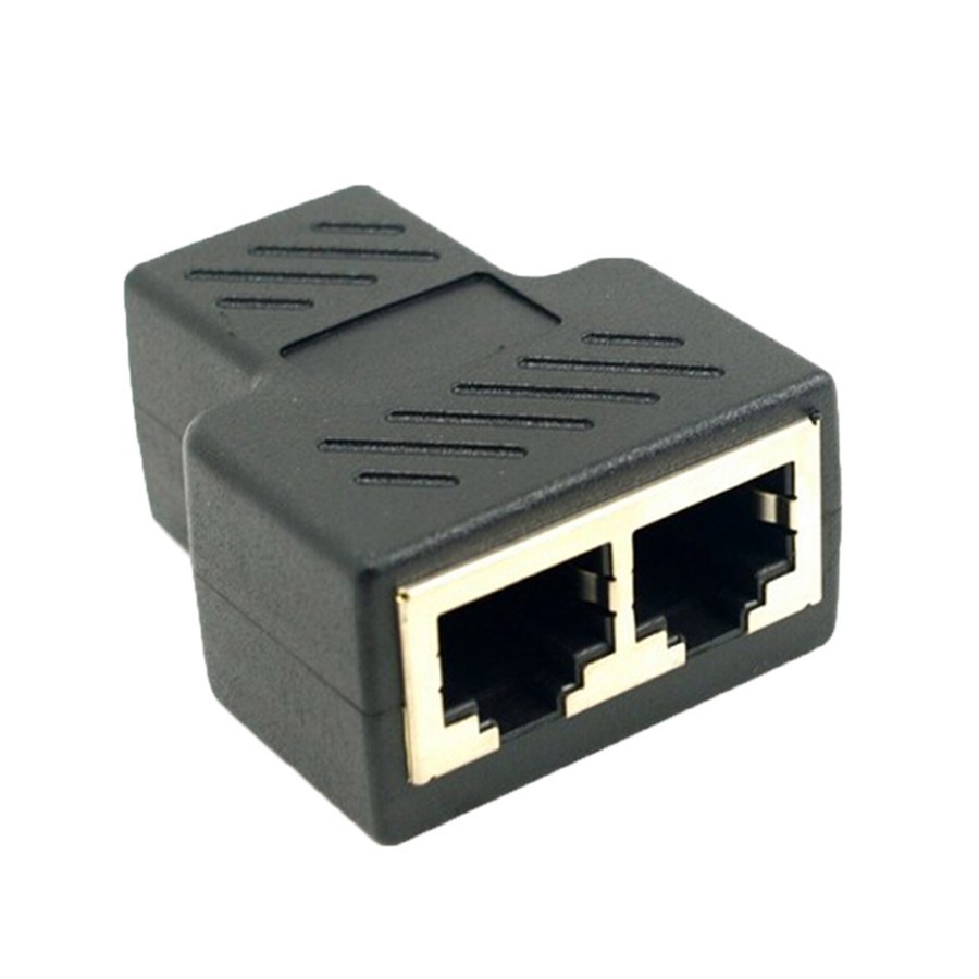 Barel Double RJ45 Cat 6 Female To Female Penyambung LAN Cat6 Besi / Lan Splitter Dual Rj45