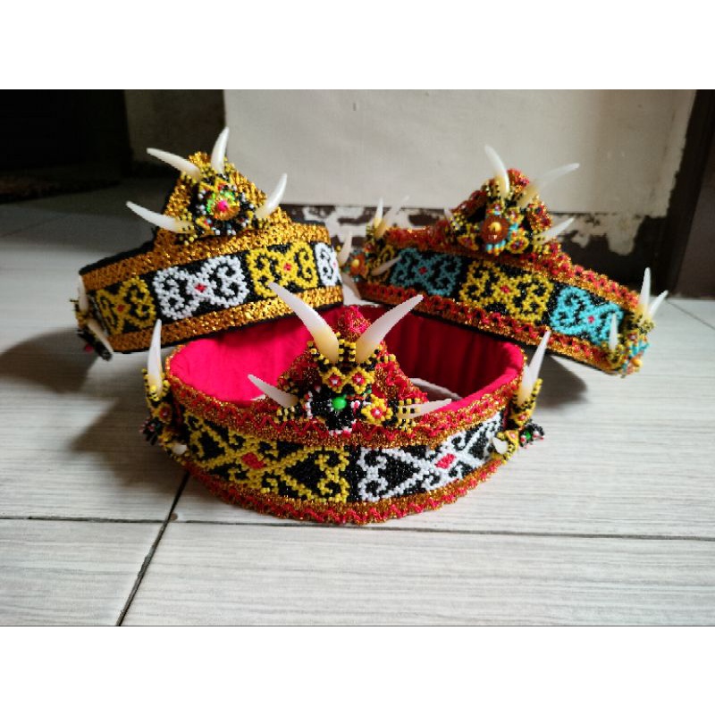 Jual Topi Dayak Cewek Dewasa Mahkota Suku Dayak Mahkota Dayak Hiasan Kepala Tari Dayak Mahkota 