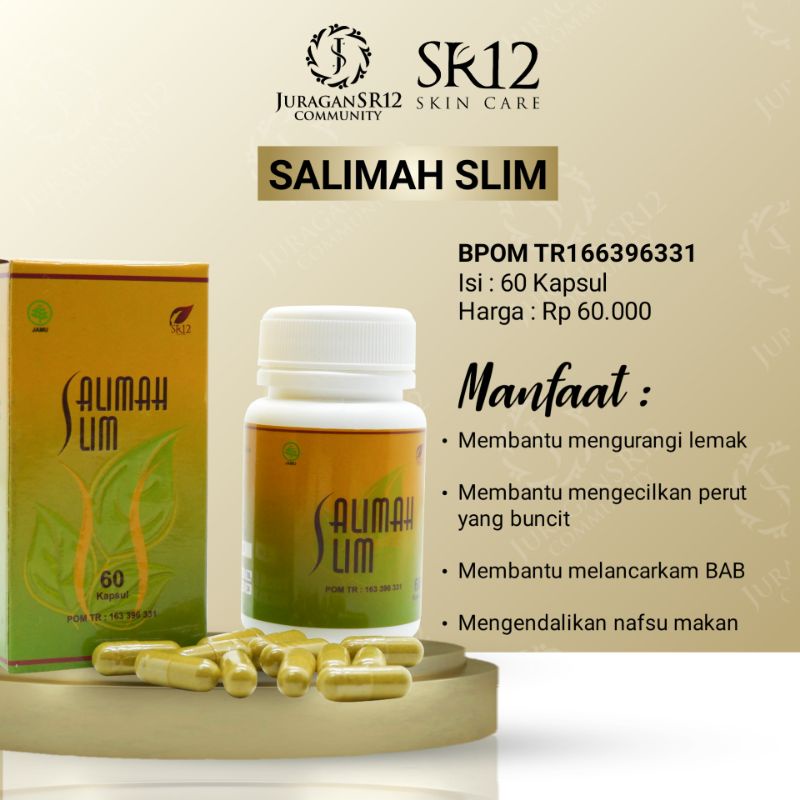 Pelangsing Badan Penurun Berat Badan Obat Diet Ampuh SR12 Salimah Slim BPOM Best Seller