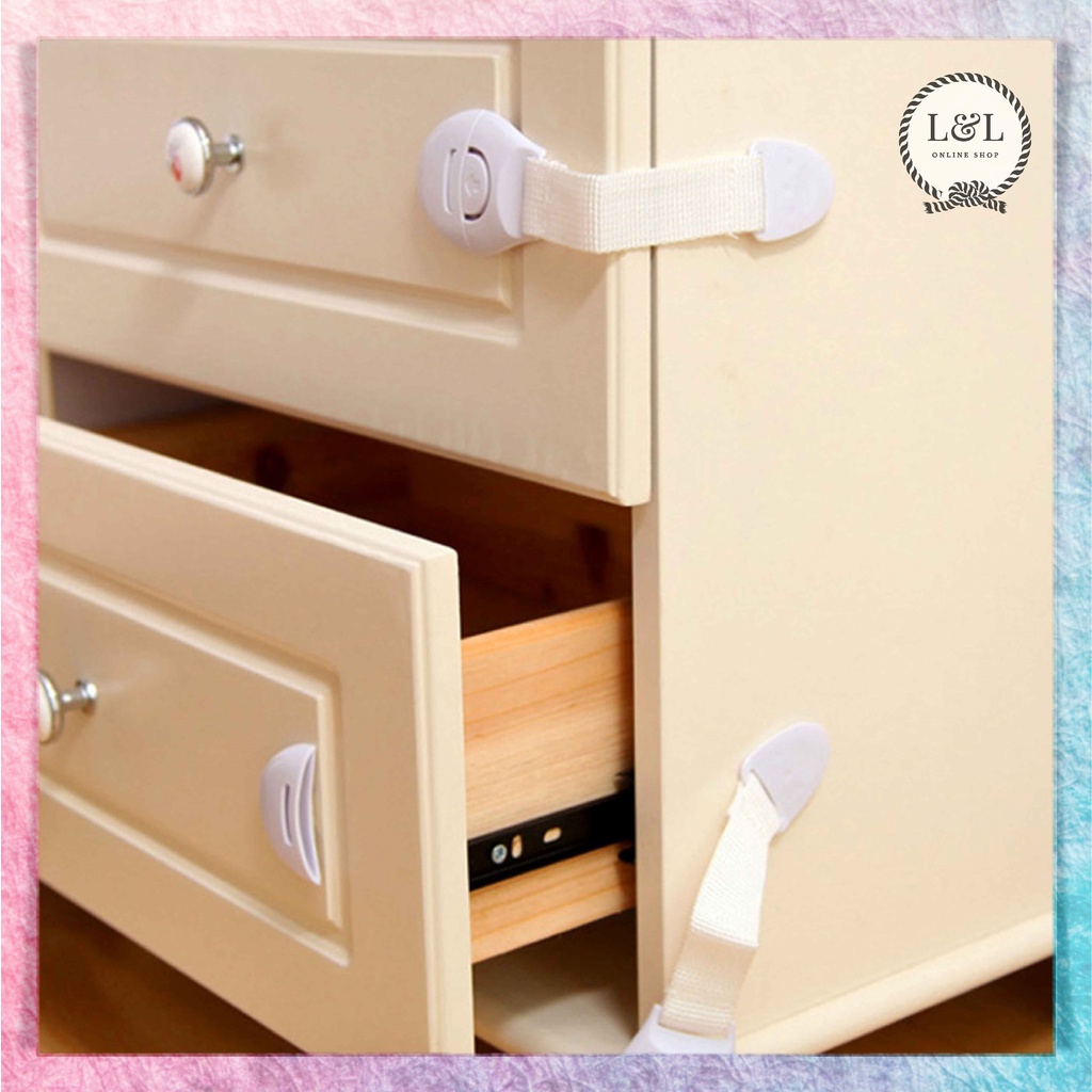 Kunci Kulkas Pengaman Anak Pengaman Laci Lemari Pengunci Pintu Kulkas dari Bayi dan Anak Baby Safety Lock Pelindung Pengunci Pengaman Laci Lemari Furniture Pintu Kulkas Microwave Penutup Toilet Kabinet Perabotan Rumah Tangga