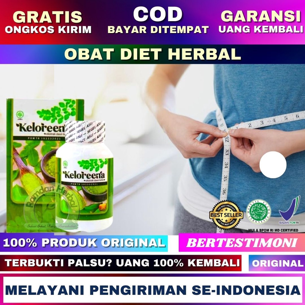 Obat Diet Herbal Detox Suplemen Kesehatan Vitamin Pelangsing Penurun Berat Badan Peluntur Lemak KELO