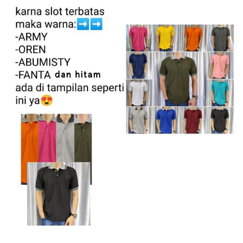 Kaos Krah polos lakos lengan pendek uk M L XL XXL XXXL-3