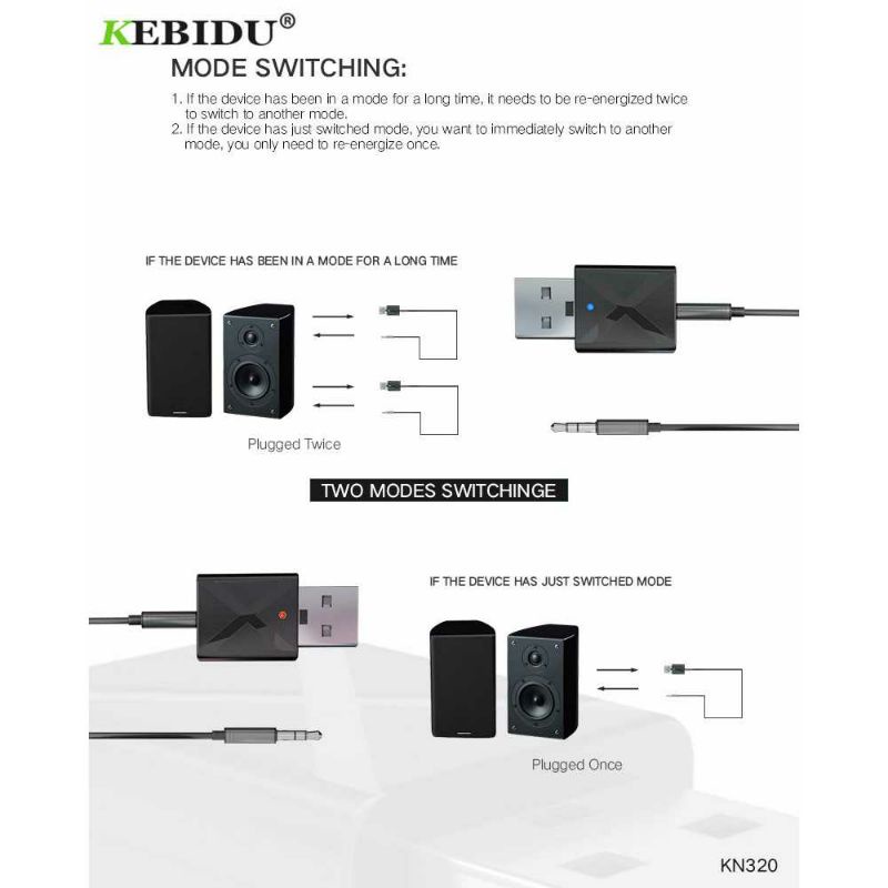 USB DONGLE HiFi AUDIO KONEKSI WIRELESS BLUETOOTH TRANSMITTER &amp; RECEIVER MINI PRAKTIS |2065