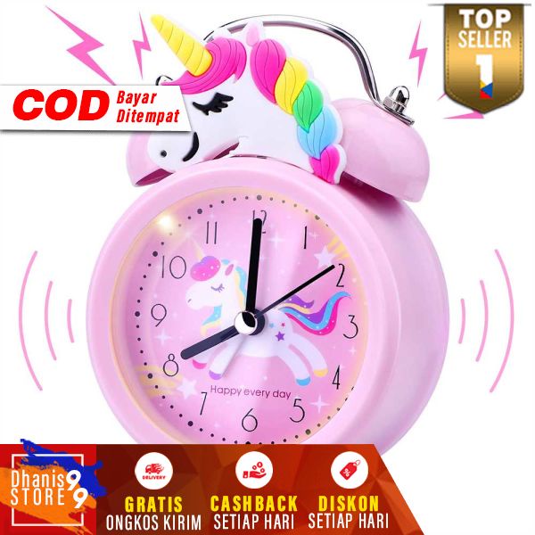 Jam Weker Alarm Model Classic Unicorn Jam Hiasan Dekorasi Meja Rumah Kamar Model Karakter Kartun Berkualitas