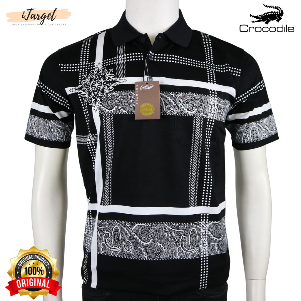 Kaos Kerah Pria Crocodile Platinum / Crocodile Diamond Original warna Biru 1667-02