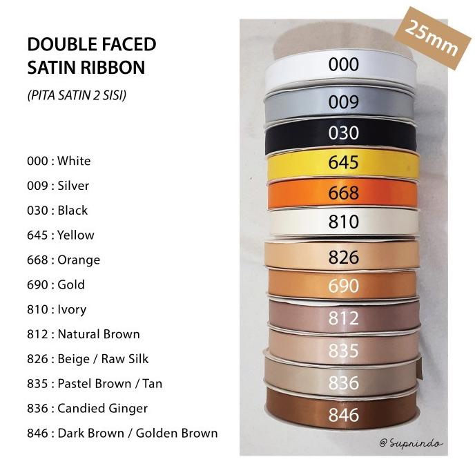 

Sale!!! 50Yard/Pita Satin Import/ Double Faced Satin 25Mm (2) - Paling Diminati