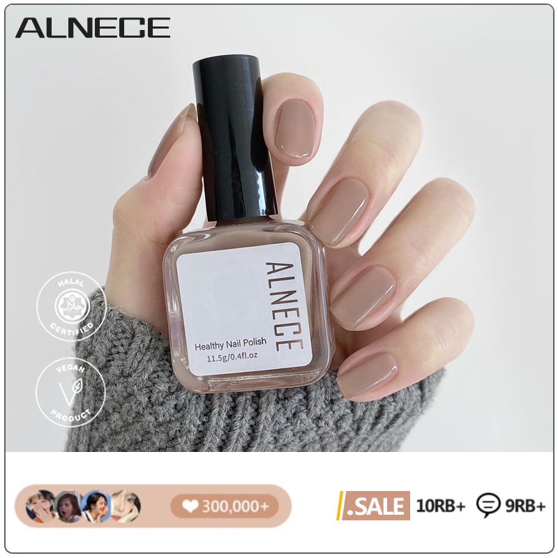 (COD) ALNECE KUTEK PEEL OFF Muslimah HALAL Merah Maroon KUTEKS  Gel Nail polish Nude series